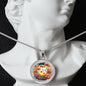 Almost Sold Out - Majestic Yellow Florals Mushroom Garden Necklace - Circle Luxury Necklace