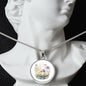 Almost Sold Out - Purple & Blue Mushroom Bubble Garden Necklace - Circle Luxury Necklace