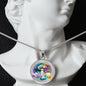 Almost Sold Out - Rainbow Mushroom Clouds Necklace - Circle Luxury Necklace