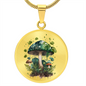 Almost Sold Out - Emerald Green Mushroom Garden Necklace - Circle Luxury Necklace
