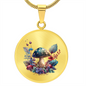 Almost Sold Out - Green Mushroom Garden Necklace - Circle Luxury Necklace