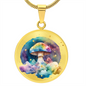 Almost Sold Out - Rainbow Mushroom Clouds Necklace - Circle Luxury Necklace