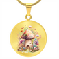 Almost Sold Out - Multi-Colored Floral Mushroom Cottage Necklace - Circle Luxury Necklace