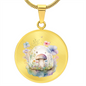Almost Sold Out - Purple & Blue Mushroom Bubble Garden Necklace - Circle Luxury Necklace