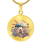 Almost Sold Out - Mushroom Necklace - Circle Luxury Necklace
