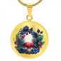 Almost Sold Out - Cranberry Mushroom Forest Necklace - Circle Luxury Necklace