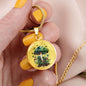 Almost Sold Out - Emerald Green Mushroom Garden Necklace - Circle Luxury Necklace