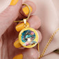 Almost Sold Out - Galaxy Blue Mushroom Necklace - Circle Luxury Necklace