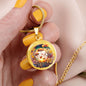Almost Sold Out - Majestic Yellow Florals Mushroom Garden Necklace - Circle Luxury Necklace