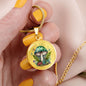 Almost Sold Out - Mushroom Green Leaf Garden Necklace - Circle Luxury Necklace