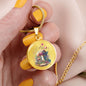 Almost Sold Out - Pink Flower Mushroom Floating Cottage Necklace - Circle Luxury Necklace