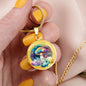 Almost Sold Out - Rainbow Mushroom Clouds Necklace - Circle Luxury Necklace