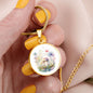 Almost Sold Out - Purple & Blue Mushroom Bubble Garden Necklace - Circle Luxury Necklace