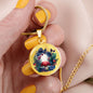 Almost Sold Out - Cranberry Mushroom Forest Necklace - Circle Luxury Necklace
