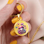 Almost Sold Out - Pink Skull Butterfly Mushroom Garden Necklace - Circle Luxury Necklace