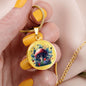 Almost Sold Out - Strawberry Floral Mushroom Garden Necklace - Circle Luxury Necklace