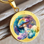 Almost Sold Out - Rainbow Mushroom Clouds Necklace - Circle Luxury Necklace