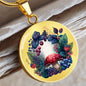 Almost Sold Out - Cranberry Mushroom Forest Necklace - Circle Luxury Necklace