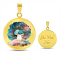 Almost Sold Out - Galaxy Blue Mushroom Necklace - Circle Luxury Necklace