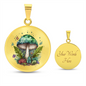Almost Sold Out - Mushroom Green Leaf Garden Necklace - Circle Luxury Necklace