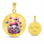 Almost Sold Out - Pink Skull Butterfly Mushroom Garden Necklace - Circle Luxury Necklace