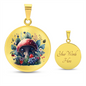 Almost Sold Out - Strawberry Floral Mushroom Garden Necklace - Circle Luxury Necklace