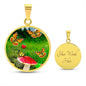 Almost Sold Out - Mushroom Butterfly Garden Necklace - Luxury Circle Necklace