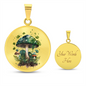 Almost Sold Out - Emerald Green Mushroom Garden Necklace - Circle Luxury Necklace