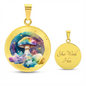 Almost Sold Out - Rainbow Mushroom Clouds Necklace - Circle Luxury Necklace