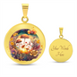 Almost Sold Out - Majestic Yellow Florals Mushroom Garden Necklace - Circle Luxury Necklace