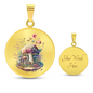 Almost Sold Out - Pink Flower Mushroom Floating Cottage Necklace - Circle Luxury Necklace