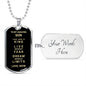 Almost Sold Out - TO MY SON - DOG TAG NECKLACE