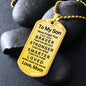 Almost Sold Out - TO MY SON - DOG TAG NECKLACE