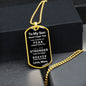 Almost Sold Out - TO MY SON - DOG TAG NECKLACE