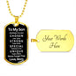 Almost Sold Out - TO MY SON - DOG TAG NECKLACE