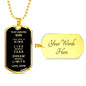 Almost Sold Out - TO MY SON - DOG TAG NECKLACE