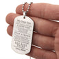 Almost Sold Out - MY DEAR SON - ENGRAVED DOG TAG NECKLACE