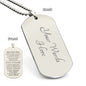 Almost Sold Out - MY DEAR SON - ENGRAVED DOG TAG NECKLACE