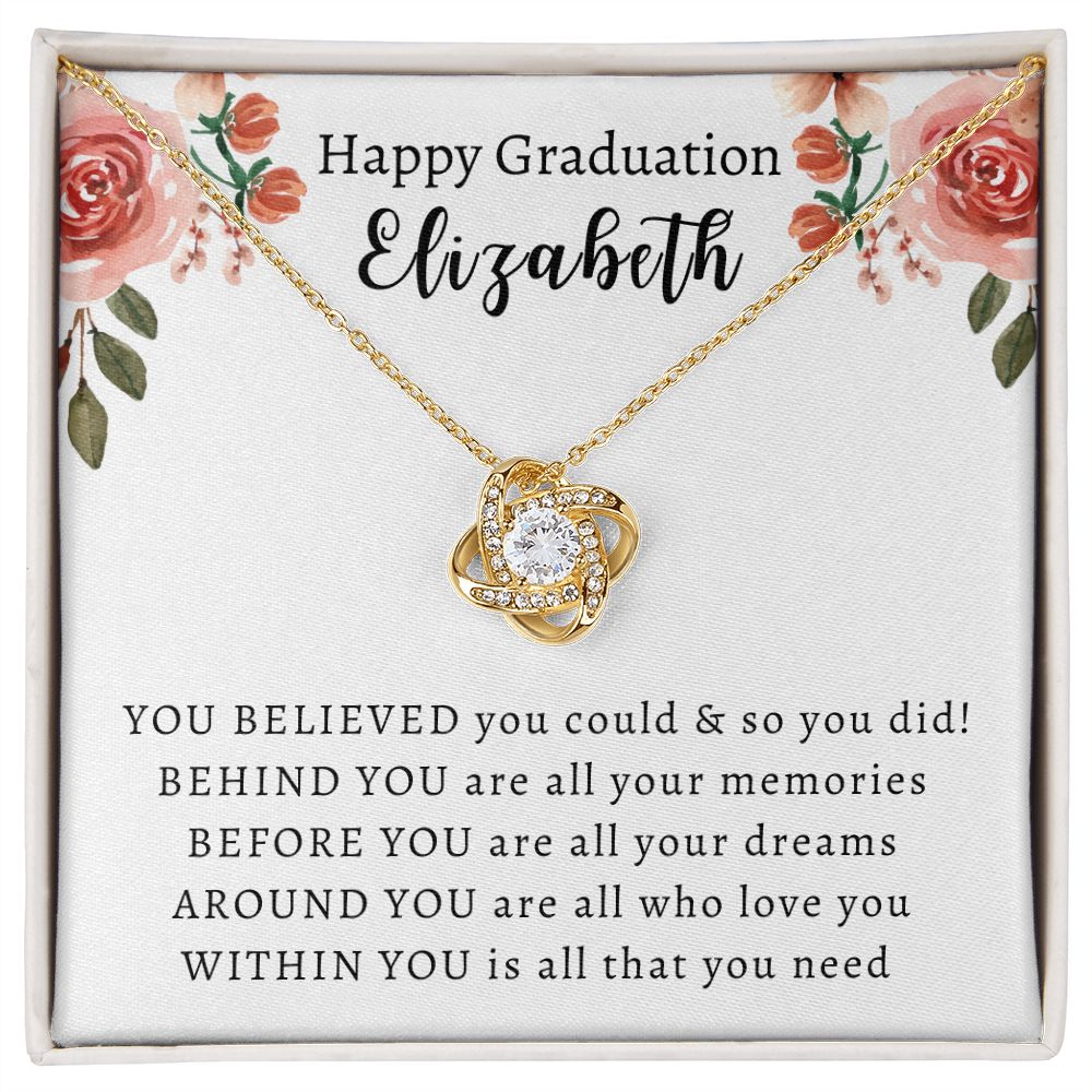 Almost Sold Out - Personalized Graduation Necklace - Love Knot Necklace