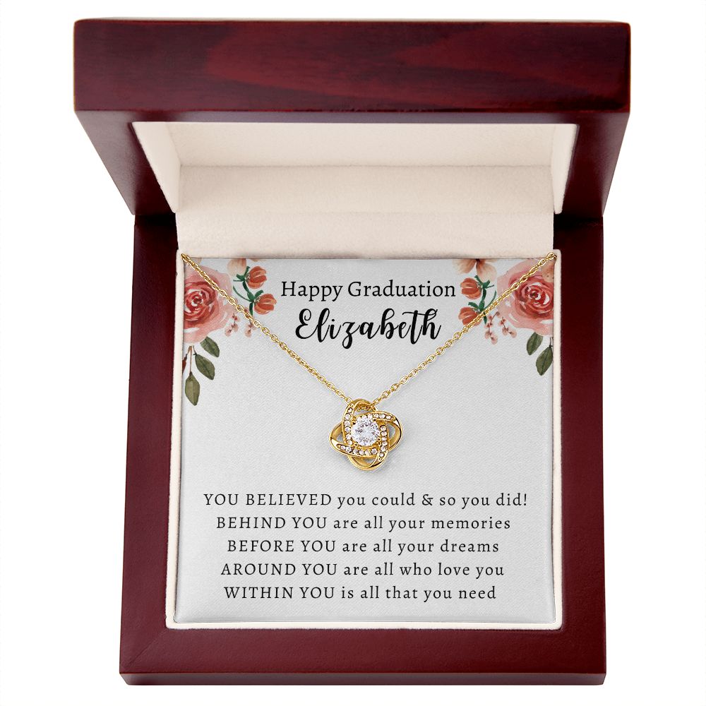 Almost Sold Out - Personalized Graduation Necklace - Love Knot Necklace