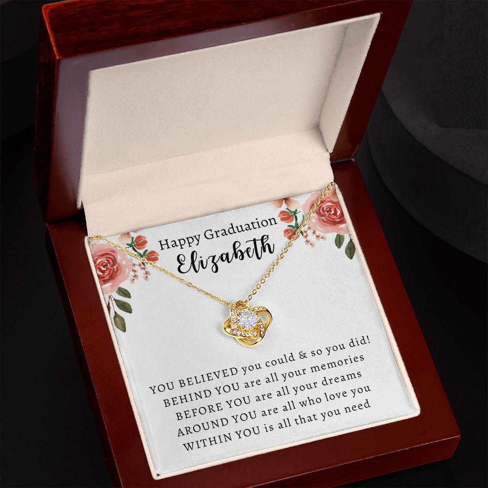 Almost Sold Out - Personalized Graduation Necklace - Love Knot Necklace