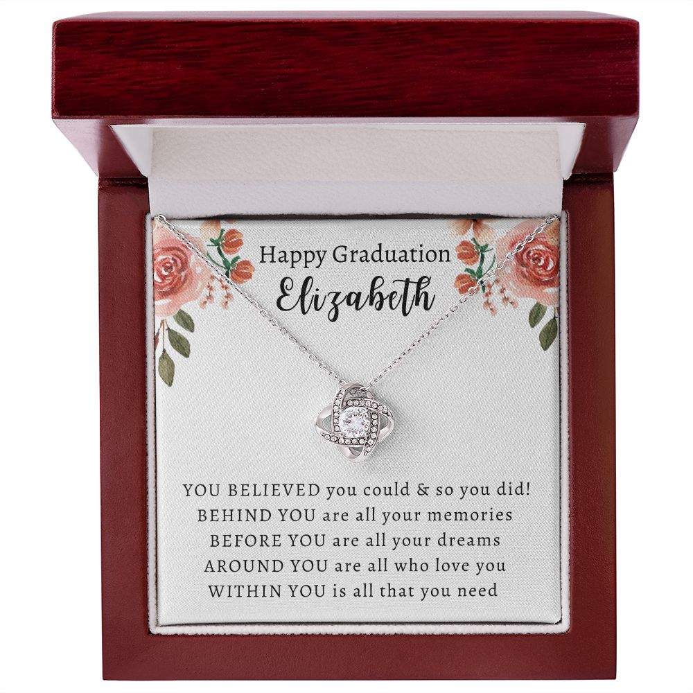 Almost Sold Out - Personalized Graduation Necklace - Love Knot Necklace