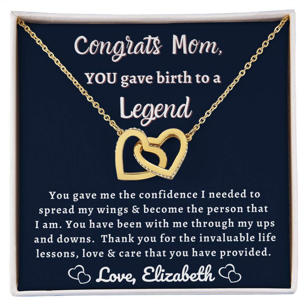 Almost Sold Out - Congrats Mom for Legend - Interlocking Hearts Necklace