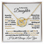 TO MY LOVELY DAUGHTER - INTERLOCKING HEARTS NECKLACE