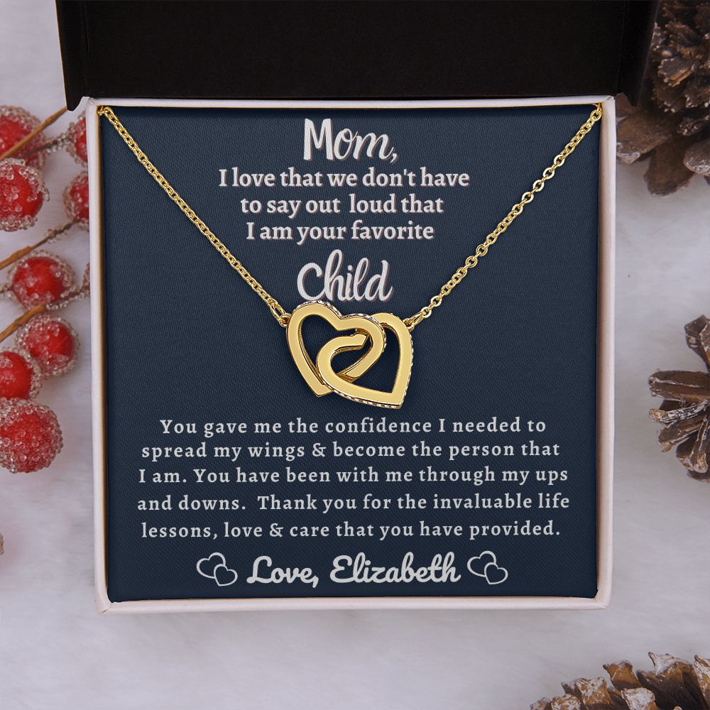 Almost Sold Out - Mom I am Your Favorite Child - Interlocking Hearts Necklace