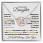 TO MY LOVELY DAUGHTER - INTERLOCKING HEARTS NECKLACE