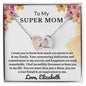 Personalized - Almost sold out- To my Super Mom - Beautiful Interlocking Hearts Necklace