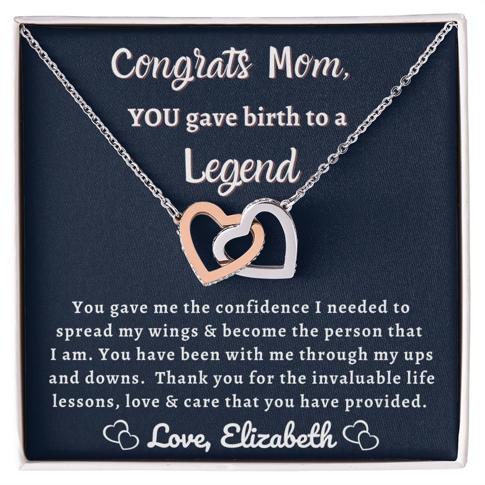 Almost Sold Out - Congrats Mom for Legend - Interlocking Hearts Necklace