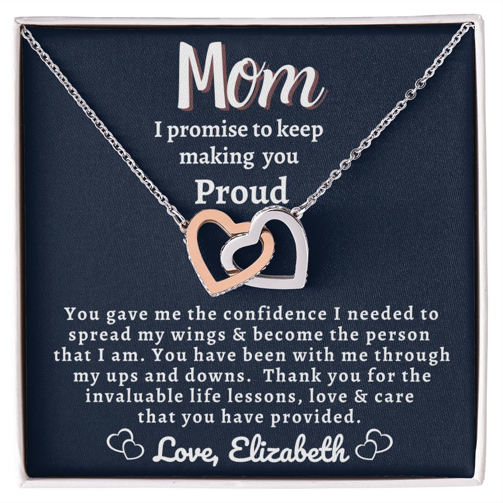Almost Sold Out - Make You Proud Mom - Interlocking Hearts Necklace