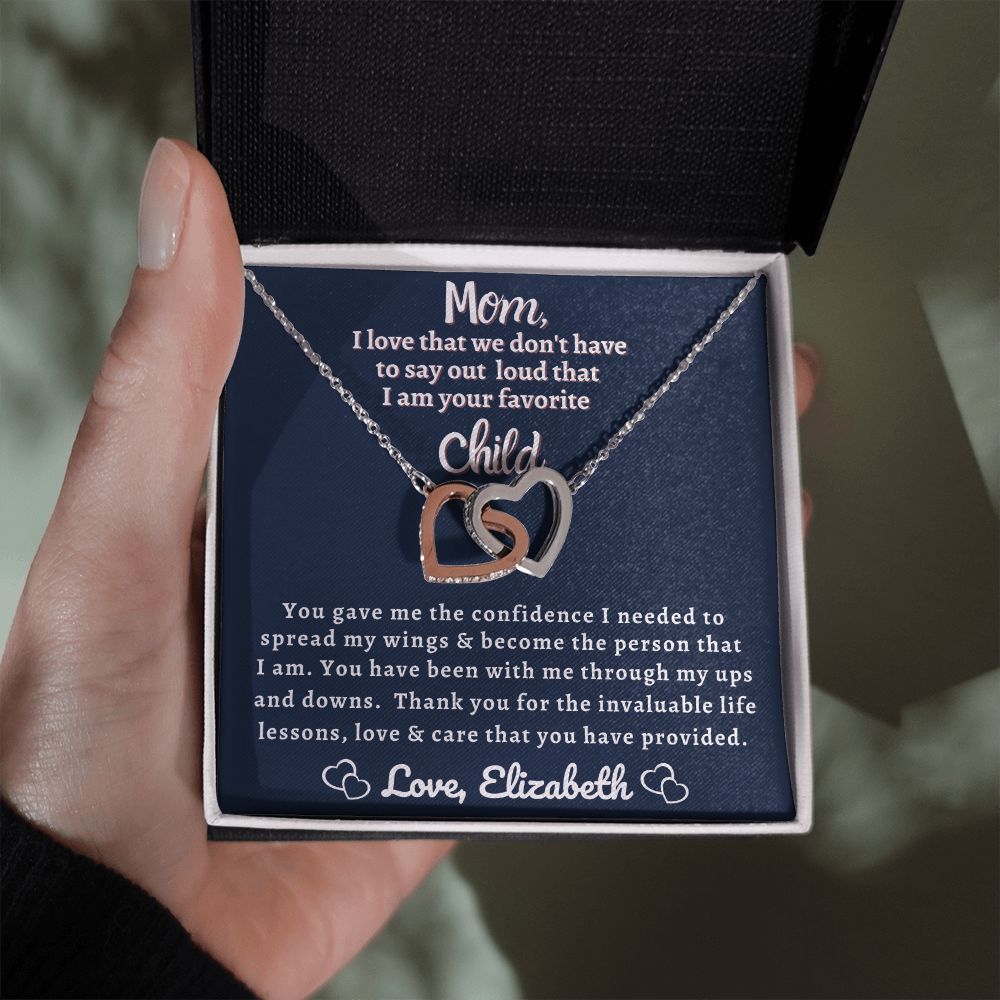 Almost Sold Out - Mom I am Your Favorite Child - Interlocking Hearts Necklace